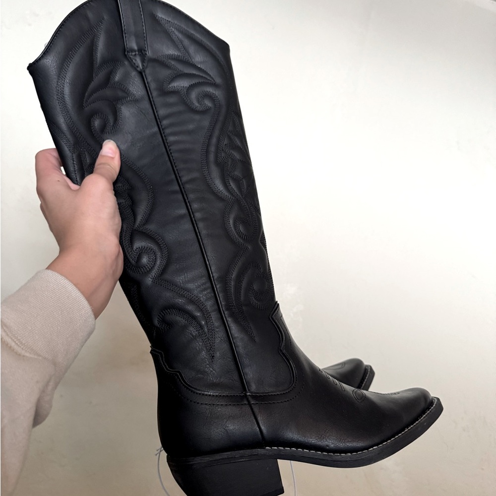 Wild fable black knee high cowboy boots